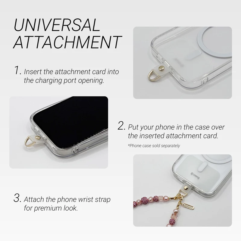 Crong Phone Charm - Beige Twist Braided Nylon Lanyard