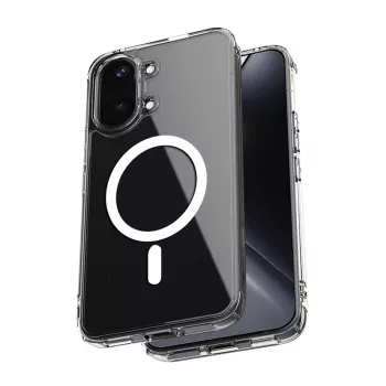 Crong Hybrid Clear Magnetic Dėklas, skirtas Xiaomi POCO X8 Pro Max 5G, Skaidrus, suderinamas su MagSafe