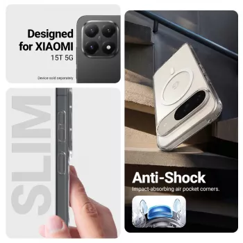 Crong Hybrid Clear Magnetic Case MagSafe, skirta „Xiaomi 15T“ (permatoma)