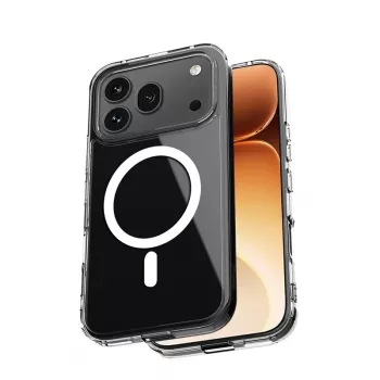 Crong Hybrid Clear Magnetic dėklas, skirtas Honor 600 Pro 5G, suderinamas su MagSafe, permatomas