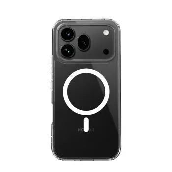 Crong Hybrid Clear Magnetic dėklas, skirtas Honor 600 Pro 5G, suderinamas su MagSafe, permatomas