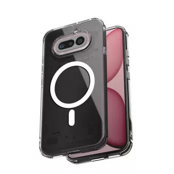 Crong Hybrid Clear Magnetic dėklas, skirtas Nothing Phone 4a, suderinamas su MagSafe, permatomas
