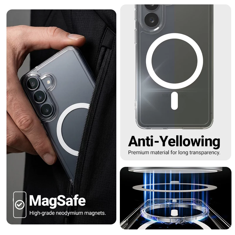Crong Hybrid Clear Magnetic Case MagSafe, skaidrus, skirta Nothing Phone 4a Pro