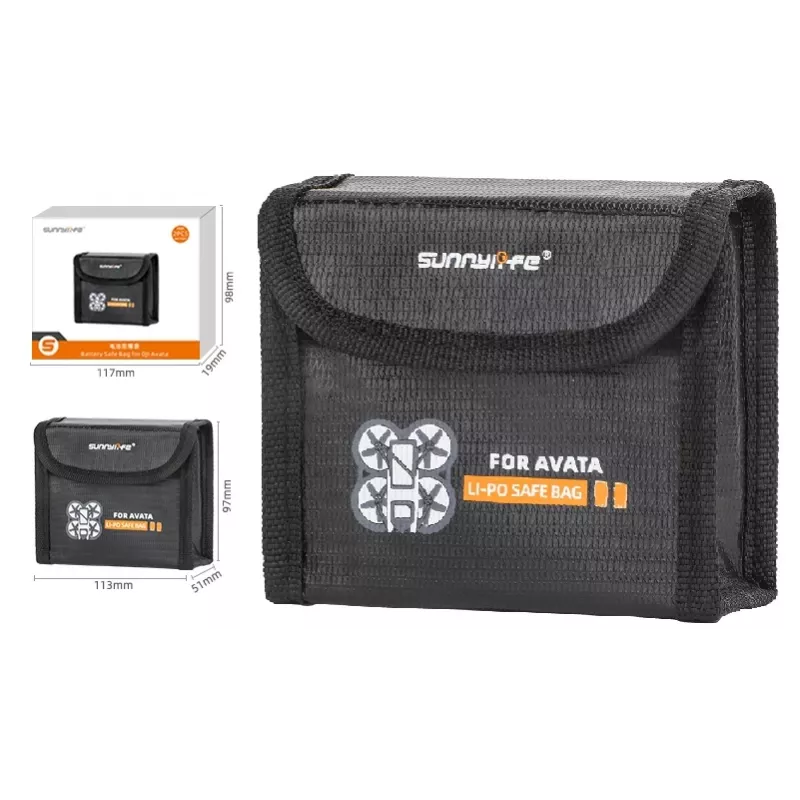 SUNNYLIFE Protective Case for 2x DJI Avata Batteries - EVA Hard Shell, Black