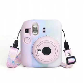 LOVEINSTANT Silikoninis dėklas, skirtas Fujifilm Instax Mini 12 – pastelinės spalvos