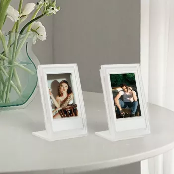 LOVEINSTANT 2x Transparent Photo Frame + Storage Box, skaidrūs rėmeliai ir dėžutė Fujifilm Instax Mini nuotraukoms