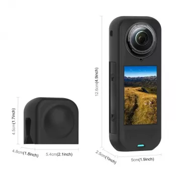 PULUZ PU757B objektyvo dangtelis ir silikoninis apsauginis dėklas Insta360 X5