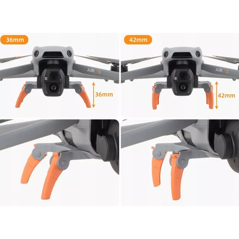 SUNNYLIFE Naildymo kojelių prailginimo komplektas, skirtas DJI Air 3 / Air 3S dronui – pilka