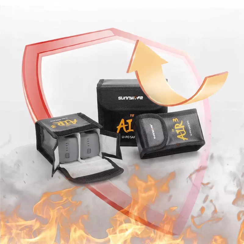 SUNNYLIFE Ugniai atsparus dėklas, skirtas 1 DJI Air 3 / 3S baterijai