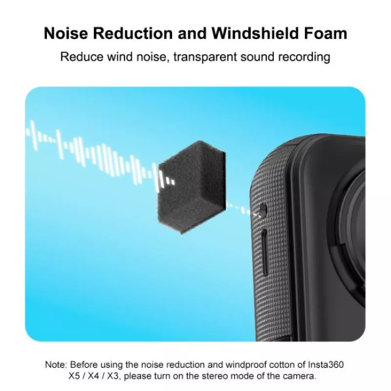 PULUZ 6x Windproof Foam Sponge Cover for Insta360 X5 / X5 / X4 / X3 / PU775B