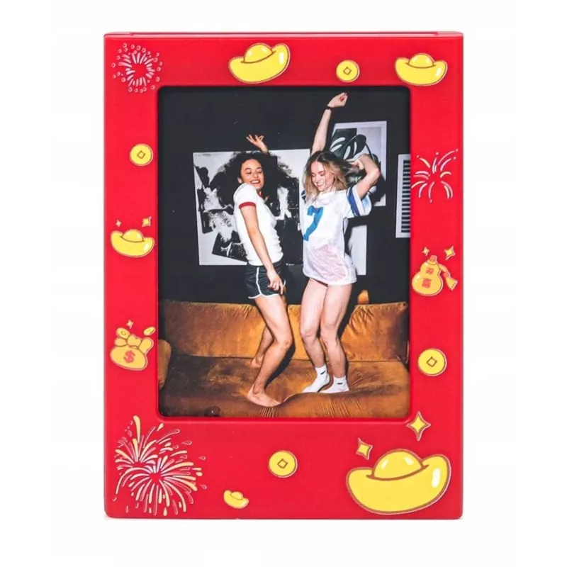 LOVEINSTANT 4x Magnetinis nuotraukų rėmelis Instax Mini, raudonas/auksinis