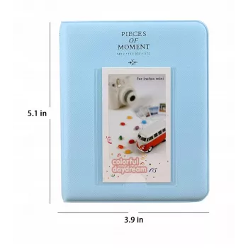 LOVEINSTANT fotoalbumas 64 nuotraukoms, skirtas Fujifilm Instax Mini 13 12 11 40 41 99 Evo Link / Mėlyna