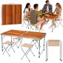LEAN Camping Furniture Set - Folding Table and 4 Stools in Wooden Suitcase