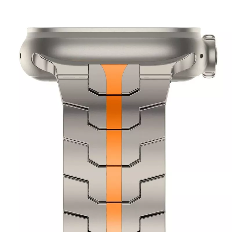 TECH-PROTECT STAINLESS LINE Apple Watch Band 44/45/46/49 mm Titanium/Orange