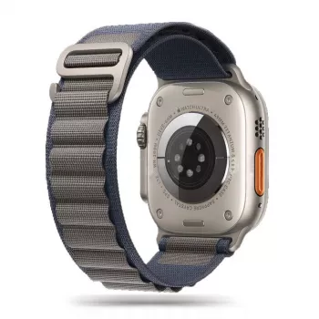 TECH-PROTECT Nylon Pro Apple Watch Strap, Series 6/7/8/9/10/SE/Ultra 1/2 (44/45/46/49 mm), Navy/Grey