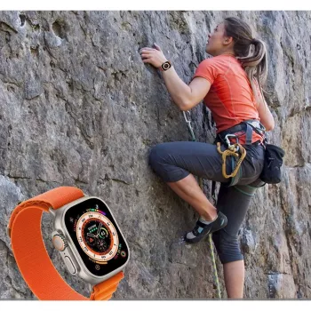 TECH-PROTECT Nylon Pro Apple Watch Strap, Series 6/7/8/9/10/SE/Ultra 1/2 (44/45/46/49 mm), Navy/Grey