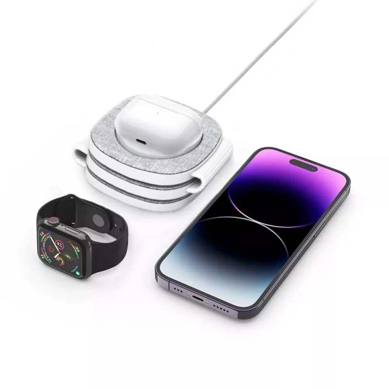 Tech-Protect QI15W-A32 3IN1 „MagSafe“ belaidžio įkrovimo stovas pilka