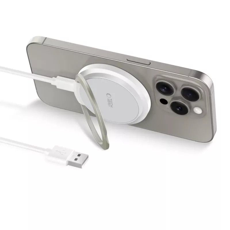 Tech-Protect QI15W-A33 MagSafe belaidis įkroviklis 15 W baltas
