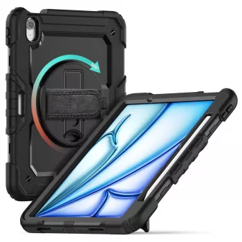 Tech-Protect Solid360 dėklas, skirtas iPad Air 11'' 6/7/8 (2024-2026) - Juodas