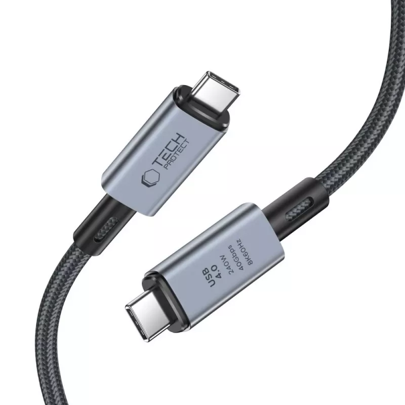 TECH-PROTECT ULTRABOOST MAX USB 4.0 8K 40Gbps Type-C Cable PD240W 200cm Grey