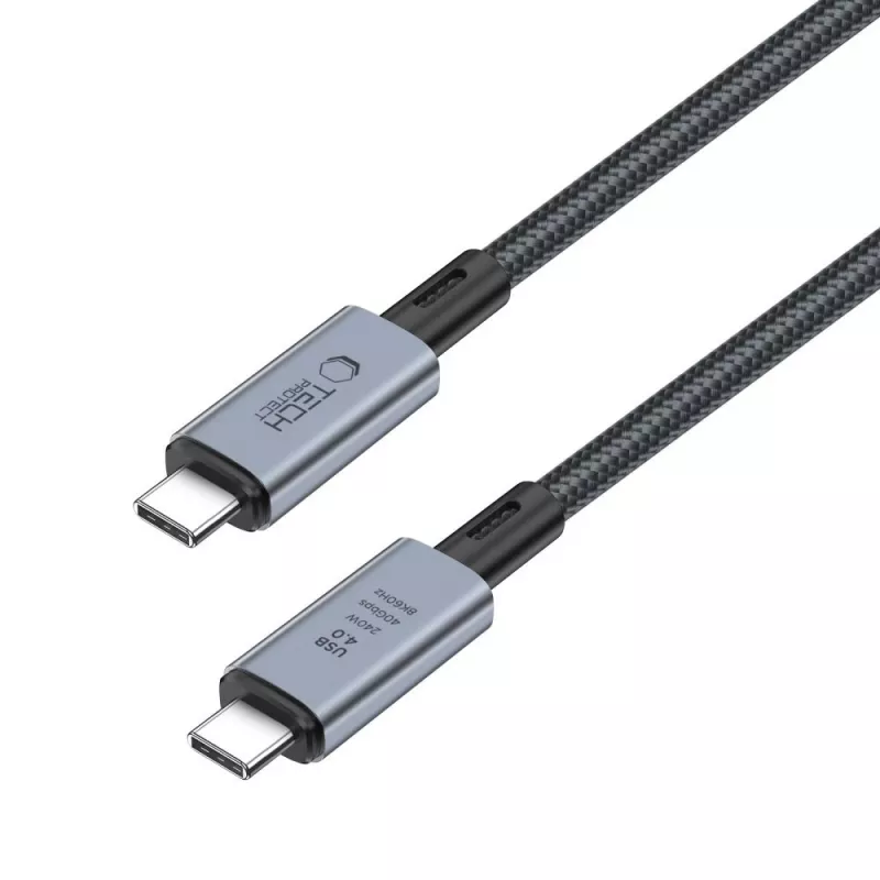 TECH-PROTECT ULTRABOOST MAX USB 4.0 8K 40Gbps Type-C Cable PD240W 200cm Grey