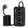 TECH-PROTECT PC3X6 Power Socket 3 USB & 3 Type-C & 3 Socket 200cm Black