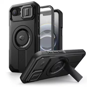 Tech-Protect Kevlar MagSafe dėklas, skirtas „Apple iPhone 17e / 16e“ – juodas