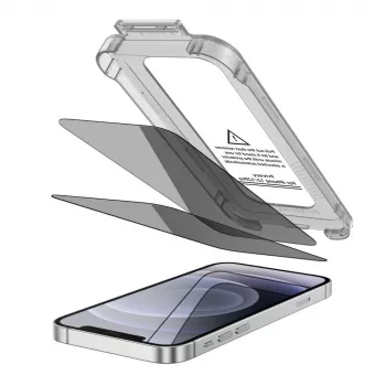 TECH-PROTECT Quick Set Spy+ Privacy Grūdinto stiklo apsauginis ekrano dangtelis, skirtas Apple iPhone 12 / iPhone 12 Pro (2 vnt. pakuotė)
