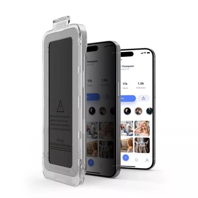 TECH-PROTECT QUICK SET SPY+ Privacy Tempered Glass Screen Protector 2-Pack, skirta Apple iPhone 15 / iPhone 16