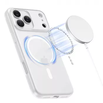 Tech-Protect MagSlim MagSafe dėklas, skirtas iPhone 17 Pro Max, matinė balta