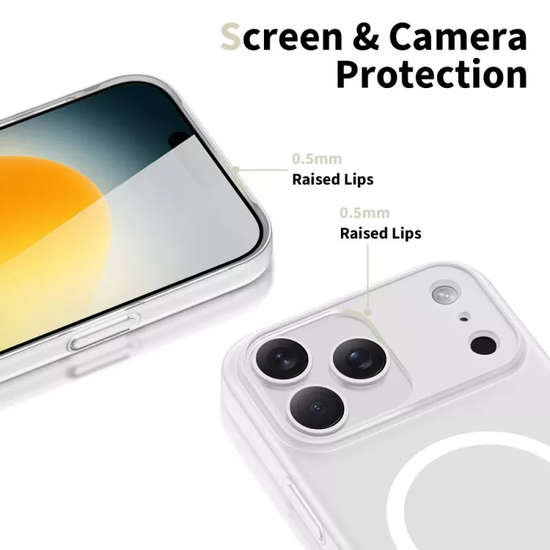Tech-Protect MagSlim MagSafe dėklas, skirtas iPhone 17 Pro Max, matinė balta