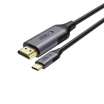 TECH-PROTECT UltraBoost USB-C į HDMI 2.0 laidas, 4K 60Hz, 180 cm, juodas