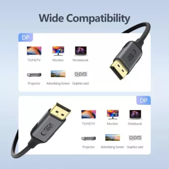 TECH-PROTECT ULTRABOOST DisplayPort į DisplayPort laidas 1.4 4K 60Hz 200cm Juodas