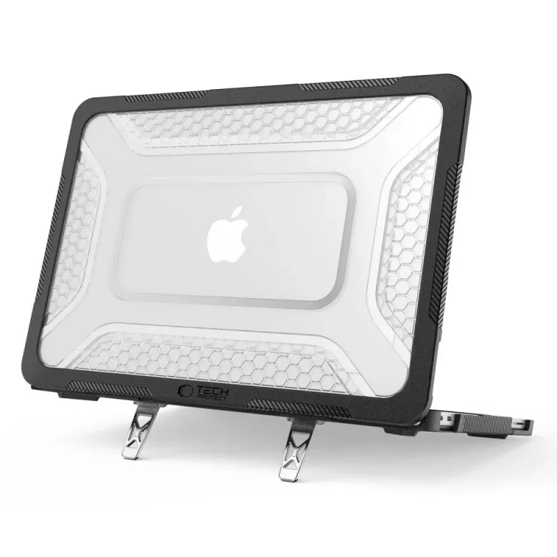 Tech-Protect Kevlar Pro MacBook Neo 13 2026 Matte Black/Clear Protective Laptop Case