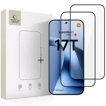 Tech-Protect Glass Fit+ ekrano apsauga, 2 vienetų rinkinys, skirta Xiaomi 17T, juoda