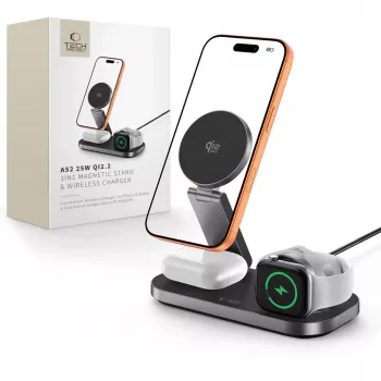 TECH-PROTECT A52 3-in-1 Magnetic MagSafe Wireless Charger 25W Qi2 Black