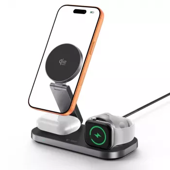 TECH-PROTECT A52 3-in-1 Magnetic MagSafe Wireless Charger 25W Qi2 Black