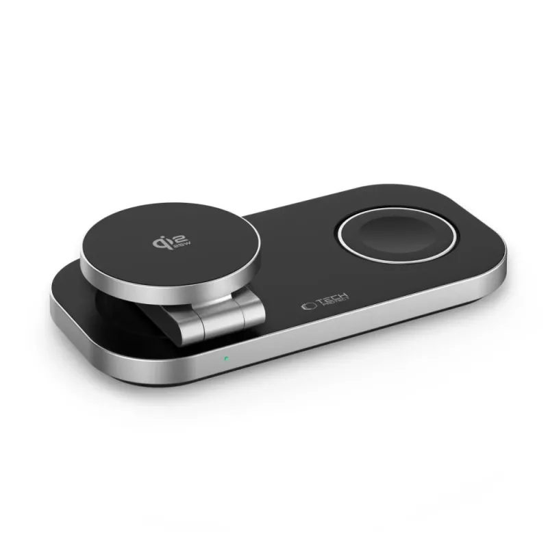 TECH-PROTECT A52 3-in-1 magnetinis MagSafe belaidis įkroviklis, 25W Qi2, juodas