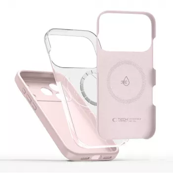 Tech-Protect Silikoninis MagSafe dėklas, skirtas Apple iPhone 17 Pro, Pink Pearl