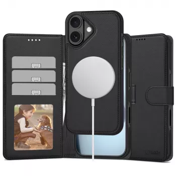 Tech-Protect Wallet Magsafe iPhone 17 matinė juoda