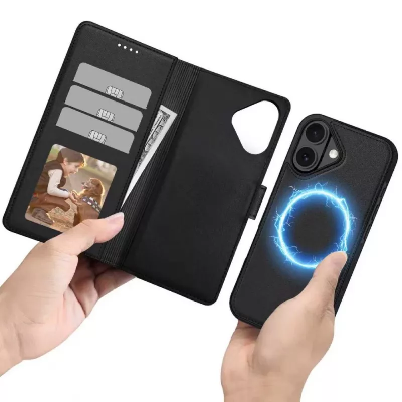 Tech-Protect Wallet Magsafe iPhone 17 matinė juoda