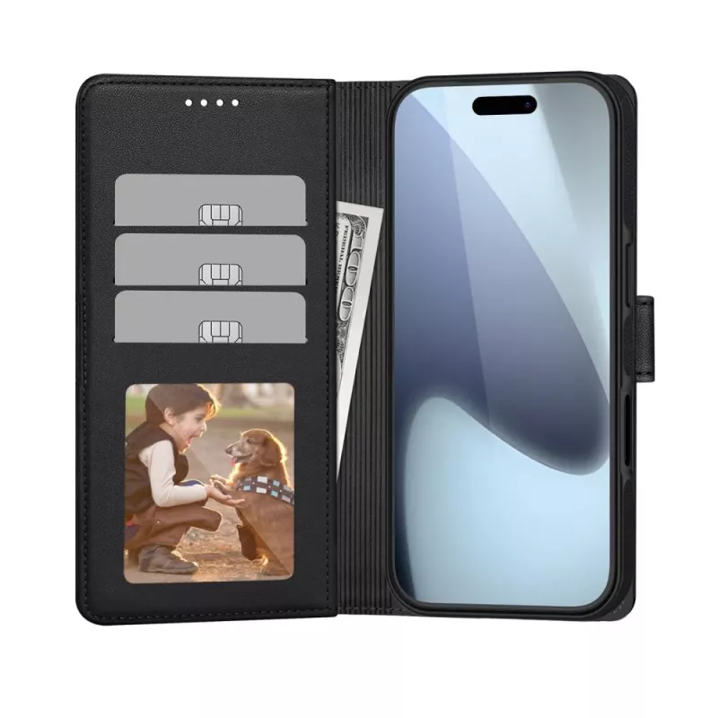 Tech-Protect Wallet MagSafe, skirta iPhone 17 Air, matinė juoda