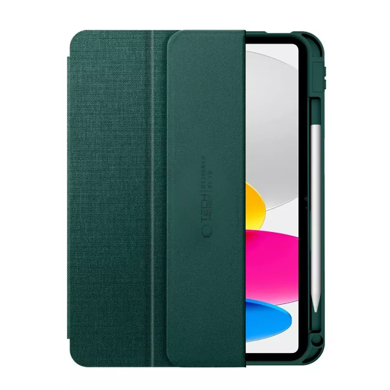 Tech-Protect SC Pen Canvas Folio Case, skirta iPad 10,9 inch (10-os kartos, 2022) / iPad 11 inch (11-os kartos, 2025) – Žalia