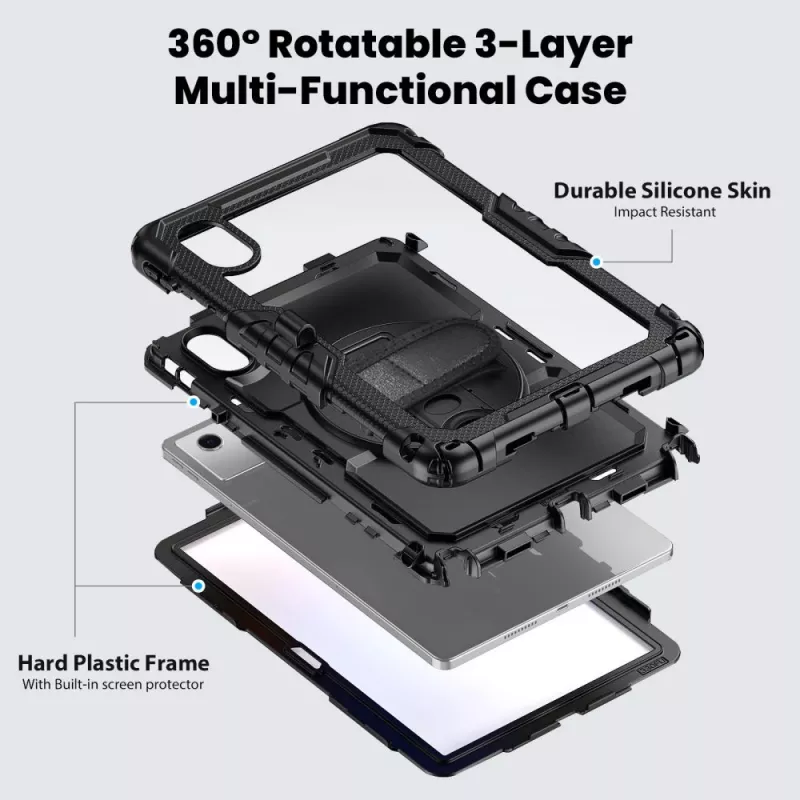 Tech-Protect Solid Case, skirta Lenovo Idea Tab 11.0 TB-336, juoda