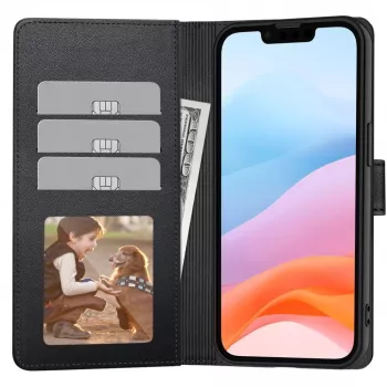 Tech-Protect Wallet Case, skirta Xiaomi Redmi 15 4G / 5G, juoda