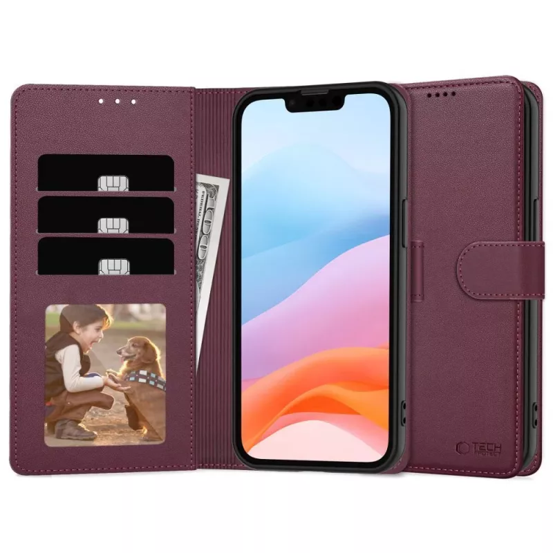 Tech-Protect Wallet Case, Samsung Galaxy A17 4G / 5G, Mulberry