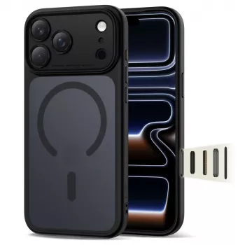 TECH-PROTECT MagPeak MagSafe Dėklas, skirtas iPhone 17 Pro Max, Matinė Juoda