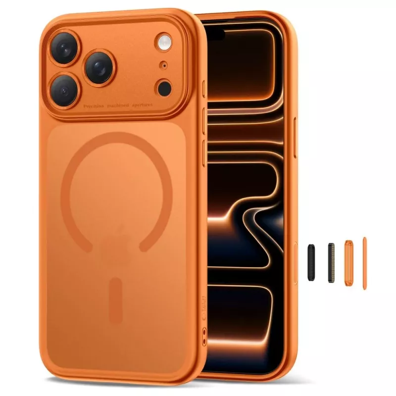 TECH-PROTECT MagPeak MagSafe Back Cover Case, skirta Apple iPhone 17 Pro Max, matinė, Cosmic Orange