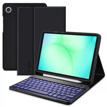 Tech-Protect SC PEN + KB dėklas su klaviatūra, skirta Samsung Galaxy Tab A9 / A11 8.7 inch X110 / X115 / X133 / X135, juoda