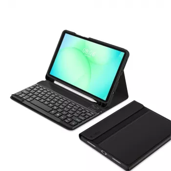 Tech-Protect SC PEN + KB dėklas su klaviatūra, skirta Samsung Galaxy Tab A9 / A11 8.7 inch X110 / X115 / X133 / X135, juoda